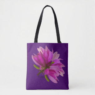 Bolsa Tote Magnólias Purplish-Vermelhas por todo o lado no