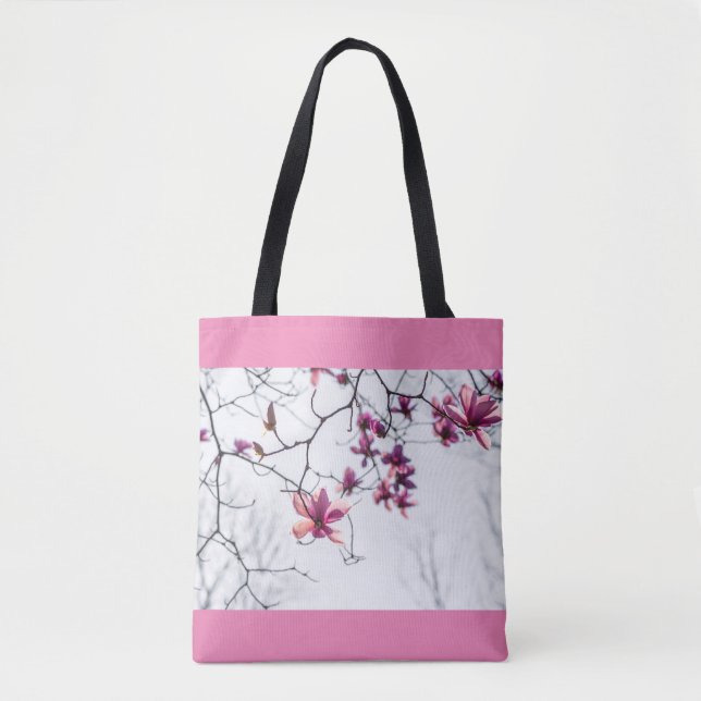 Bolsa Tote Magnolias rosa (Frente)