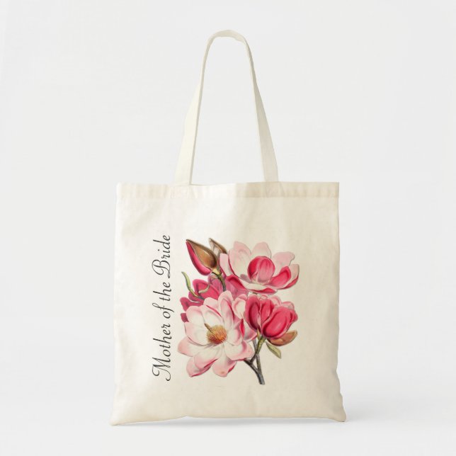 Bolsa Tote Magnolias Rosa Mãe do Saco de Tota Noiva (Frente)