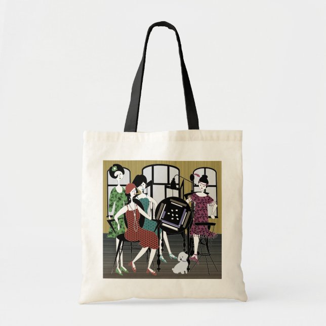 Bolsa Tote Mah Jongg Flappers Dog Bag (Frente)
