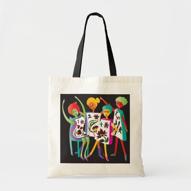 Bolsa Tote Mah Jongg Flower Dance Tote Bag (Frente)