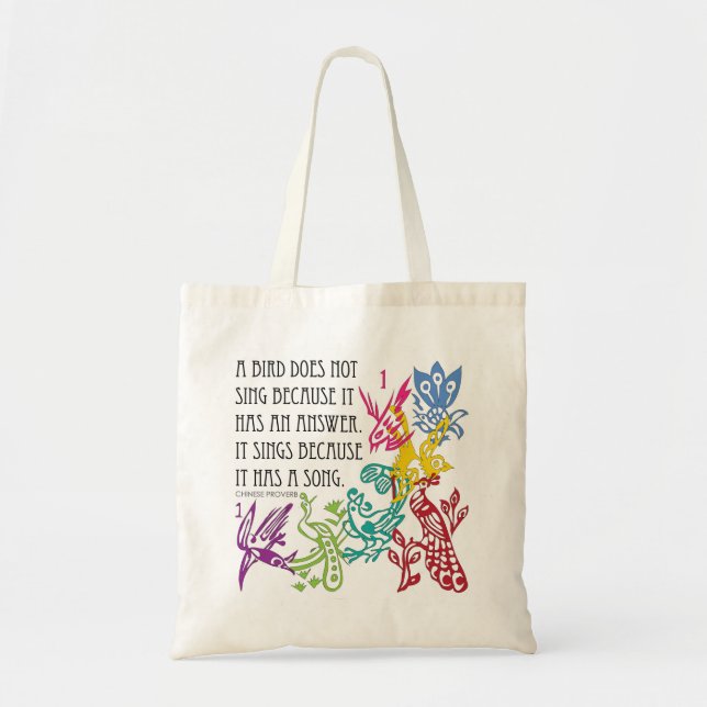 Bolsa Tote Mah Jongg One Bams Birds/Proverb Bag (Frente)
