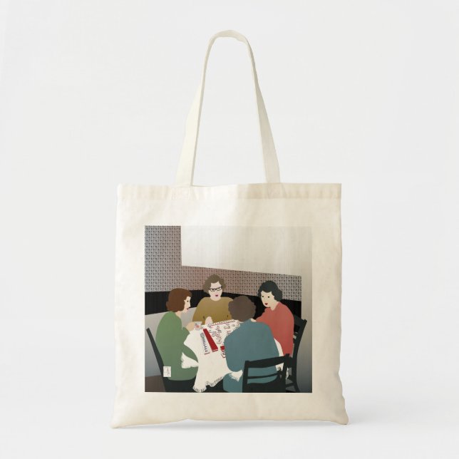 Bolsa Tote Mah Jongg - Saco Retro (Frente)