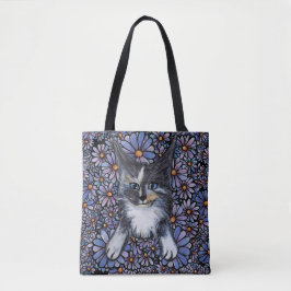 Bolsa Tote Maine Coon Dilute Calico Cat Purple Daisy