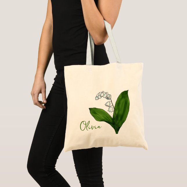 Bolsa Tote Maio flor de nascimento Lily do vale Tote Bag (Frente (produto))