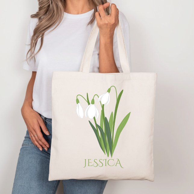 Bolsa Tote Maio Mês do Nascimento Flor Lily do Vale (Criador carregado)