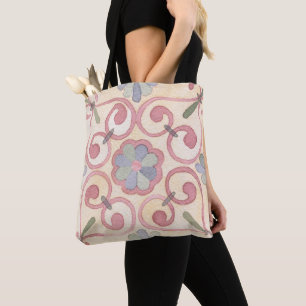 Bolsa Tote Maiolica Amarela Italiana Espanhola Rosa