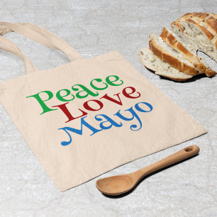 Bolsa Tote Maionese Mayo engraçado do amor da paz