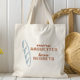 Bolsa Tote Mais Baguettes Menos Arrependimentos, Pão Francês