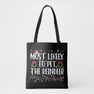 Bolsa Tote Mais Propenso a Acariciar o Renas de Natal Engraça