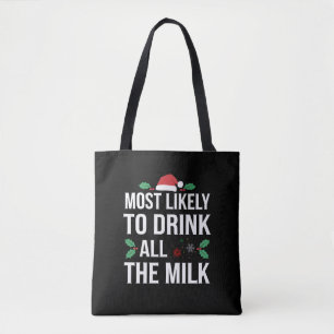 Bolsa Tote Mais Propenso a Beber Todo o Leite Natal Matchi