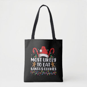 Bolsa Tote Mais Propenso a Comer os Biscoitos do Papai Noel F