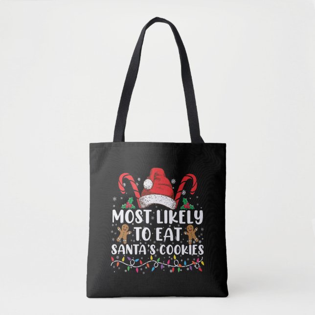 Bolsa Tote Mais Propenso a Comer os Biscoitos do Papai Noel F (Frente)