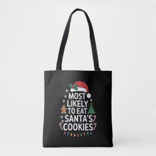 Bolsa Tote Mais Propenso a Comer os Biscoitos do Papai Noel N
