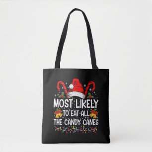 Bolsa Tote Mais Propenso a Comer Todos os Canudos de Natal
