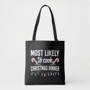 Bolsa Tote Mais Propenso a Cozinhar o Jantar de Natal Família