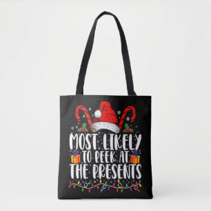 Bolsa Tote Mais Propenso a Espiar os Presentes de Natal em Fa