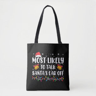 Bolsa Tote Mais Propenso a Falar a Orelha do Papai Noel na Fa