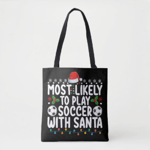 Bolsa Tote Mais Propenso a Jogar Futebol com o Papai Noel no