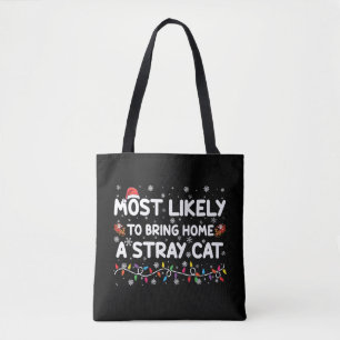 Bolsa Tote Mais Propenso a Levar para Casa um Natal de Gato d