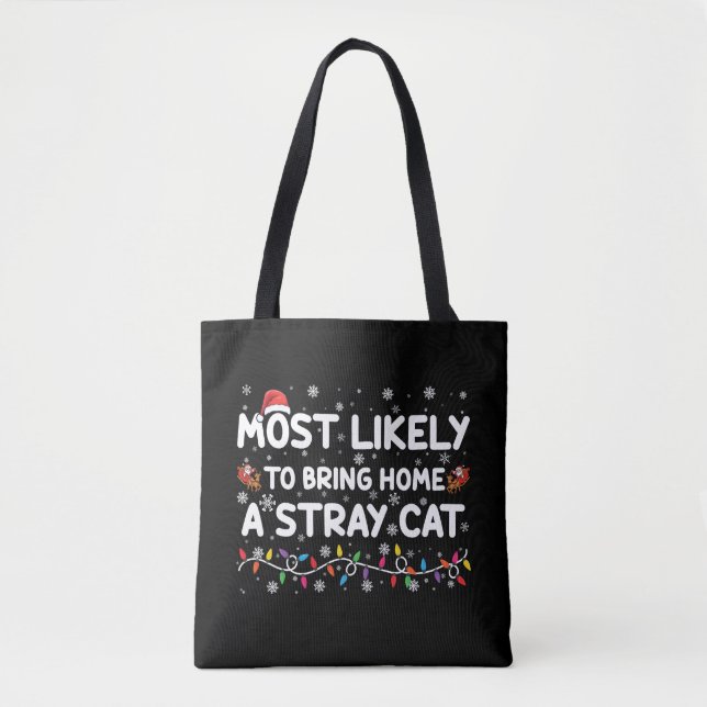 Bolsa Tote Mais Propenso a Levar para Casa um Natal de Gato d (Frente)