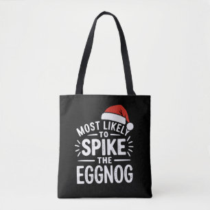 Bolsa Tote Mais Propenso a Temperar o Eggnog Correspondência 