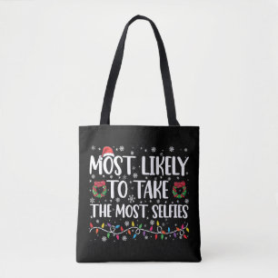 Bolsa Tote Mais Propenso a Tirar Mais Selfies Natal 