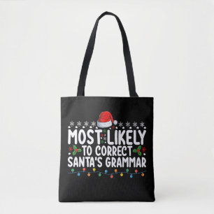 Bolsa Tote Mais Provável de Corrigir a Gramática do Papai Noe