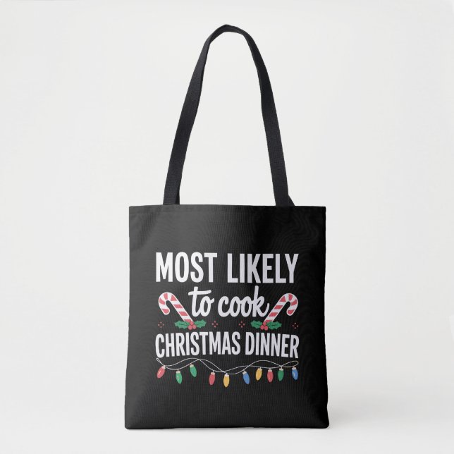 Bolsa Tote Mais Provável Para Cozinhar Janto De Natal Família (Frente)