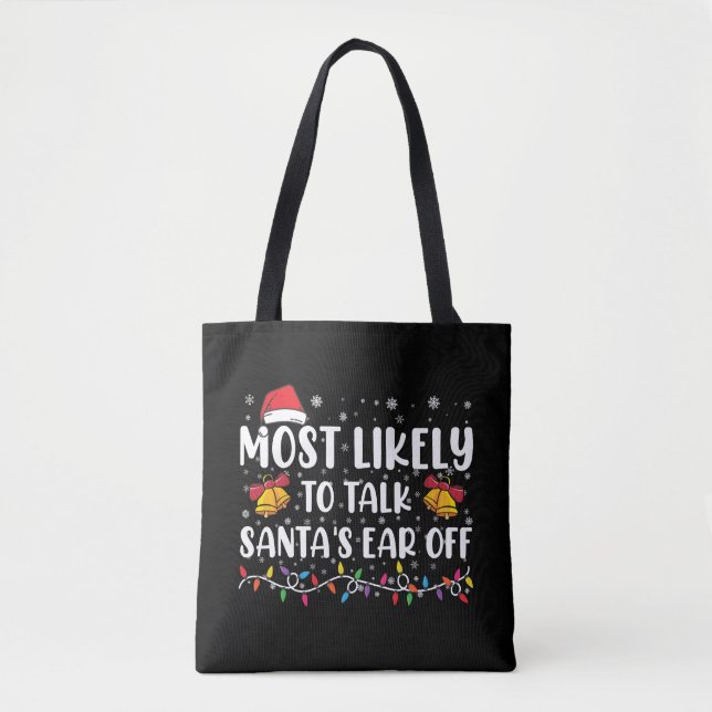 Bolsa Tote Mais Provável Para Falar Com O Santas Do Xmas Fami (Frente)