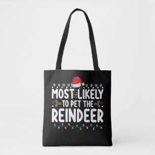 Bolsa Tote Mais Provável Para Pet The Reindeer Natal Holiday