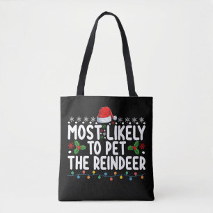 Bolsa Tote Mais Provável Para Pet The Reindeer Natal Holiday