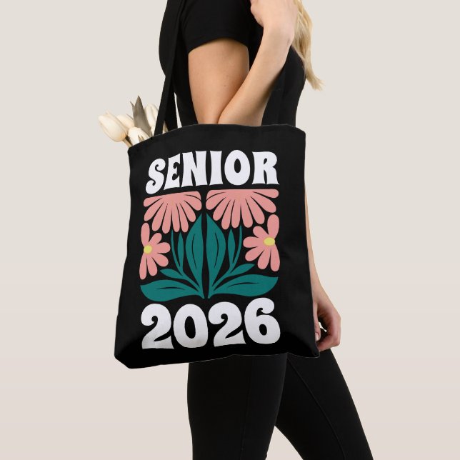 Bolsa Tote Mais velho 2026 - Graduação de Flores Personalizad (Close Up)