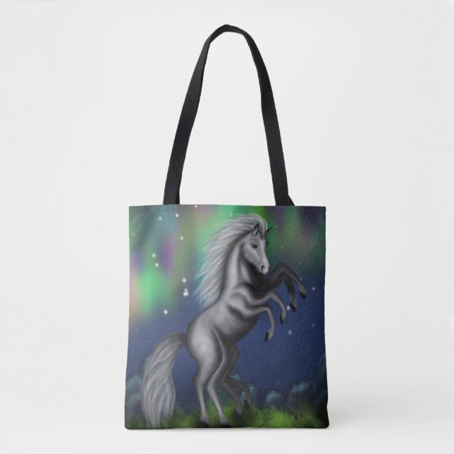 Bolsa Tote Majestade de Sleipnir: Odin é Steed com Oito Perna (Frente)