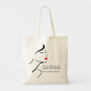 Bolsa Tote Makeup Icon Face em lábios brancos pretos
