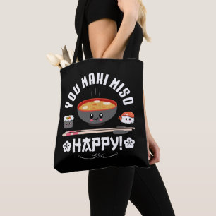 Bolsa Tote Maki Miso Happy - Noodles Japoneses Cute Kawaii