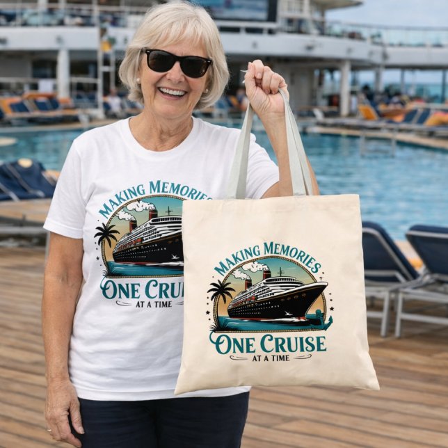 Bolsa Tote Making Memories One Cruise at a Time (Customizable Cruise Bag for family reunion.  See Collection for matching shirts)