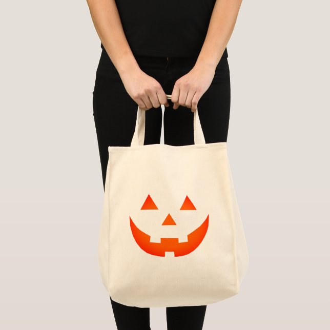 Bolsa Tote Mal-alaranjada do Halloween Jack o rosto da abóbor (Frente (produto))