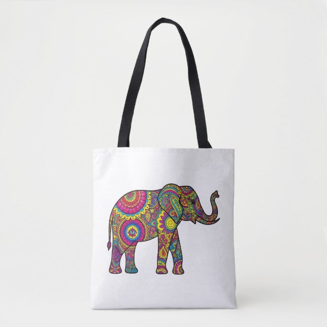 Bolsa Tote Mala de Elefante Mandala  (Frente)