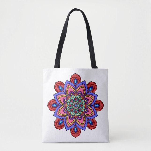 Bolsa Tote Mala de mandala e sacola de compras (Frente)