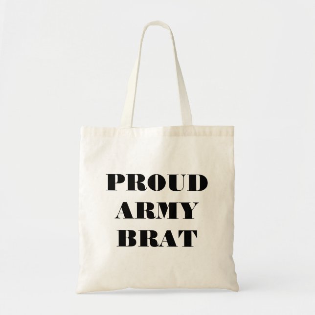Bolsa Tote Mala de mão do exército orgulhoso Brat (Frente)