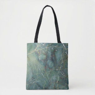 Bolsa Tote Malachite Verde Marble Textura Detalhada