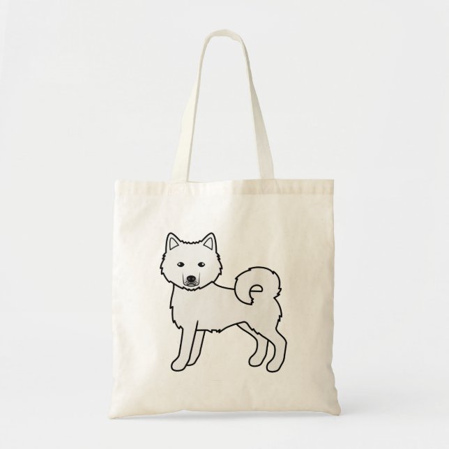 Bolsa Tote Malamute do Alasca Branco Cachorro de Desenho Anim (Frente)