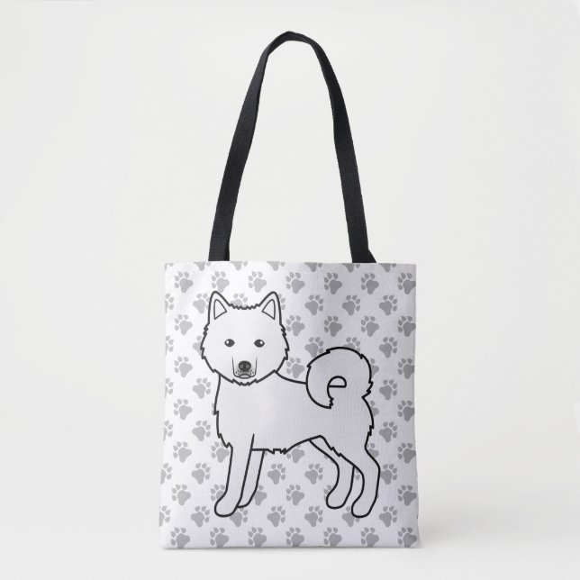 Bolsa Tote Malamute do Alasca Branco Cachorro Fofo & Patas (Frente)