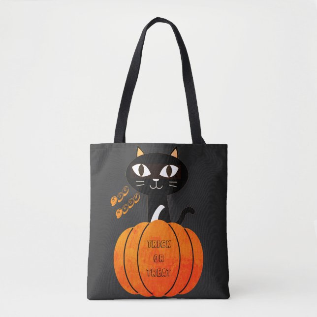 Bolsa Tote Malandro Laranja e Preto Grito de Gatos ou Tratar  (Frente)