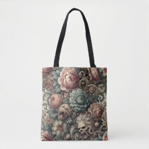 Bolsa Tote Maldição Botânica - Floral Vitoriano Gótico