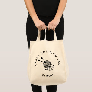 Bolsa Tote Maldito tricô maluco personalizado
