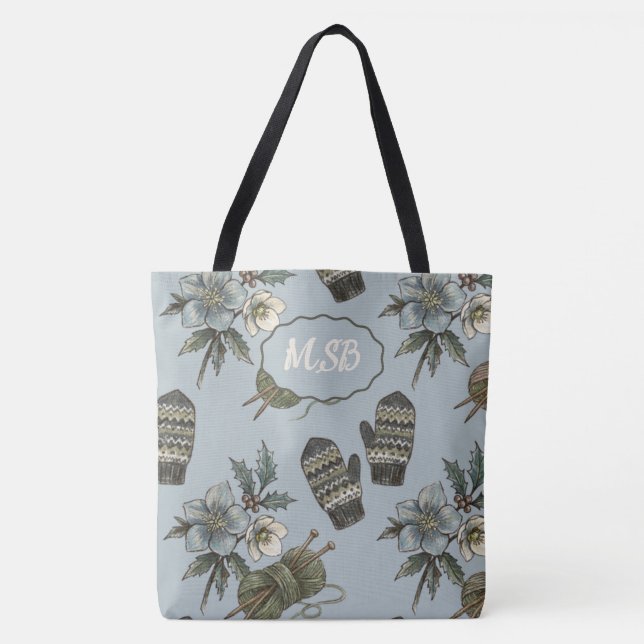 Bolsa Tote Malha de Luvas de Inverno (Frente)