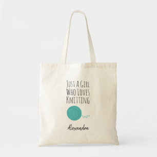 Bolsa Tote Malha Personalizada Menina Tricoteuse Tricô