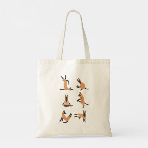 Bolsa Tote Malinois, pastor belga, fazendo yoga Tote bag